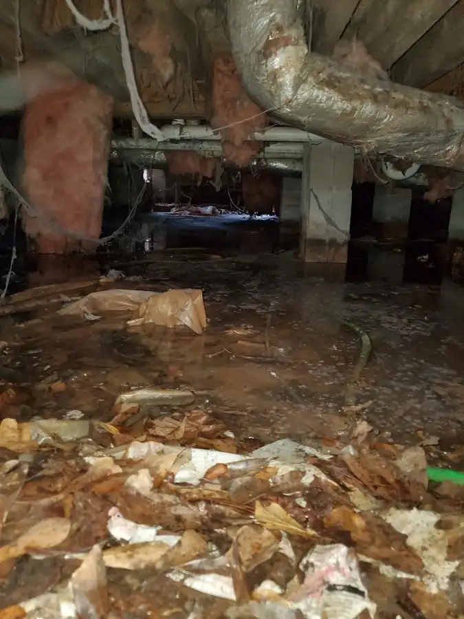 Crawl space flood assessment for Commercial Water Damage Restoration in Midlothian